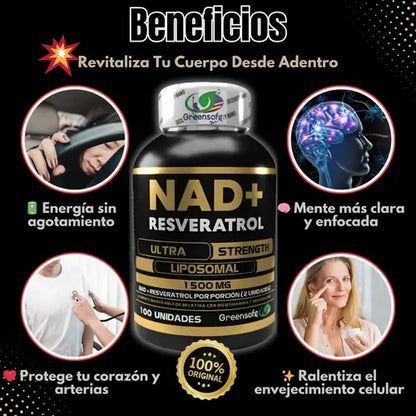 NAD+ RESVERATROL 100 CAPSULAS